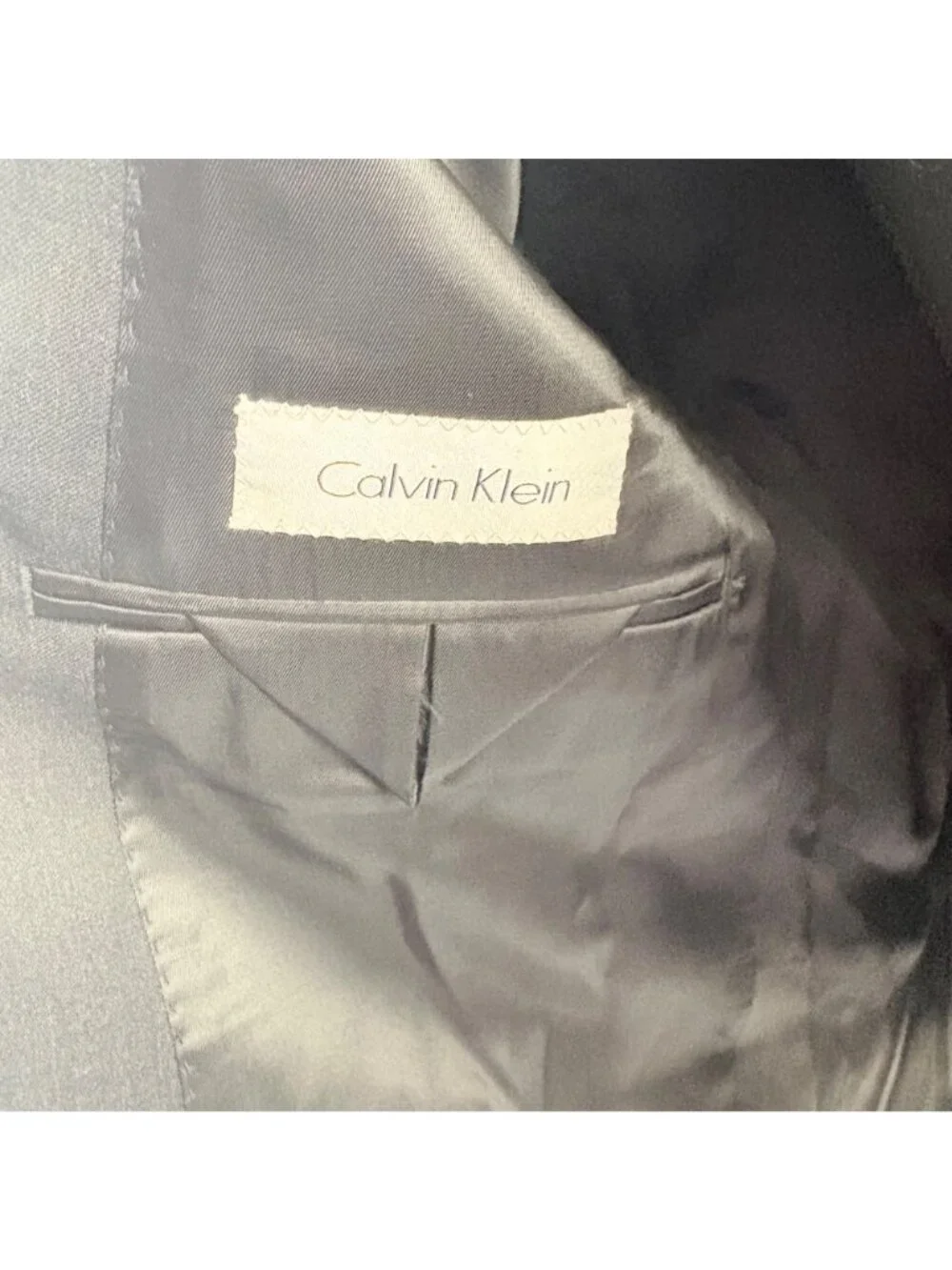 Calvin Klein Suit Jacket 40 S Black Two Button Wool Office Blazer